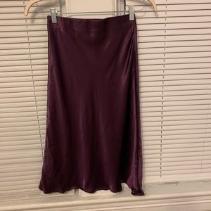 Aritzia Satin Midi Skirt